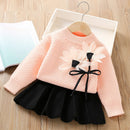 Girls’ Elegant Winter Party Dresses with Floral Design