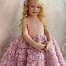 All Over Flower Decorated Birthday/Wedding Party Girls Dress
