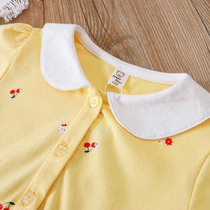 Little Girls Cute Print Cotton Summer Dresses childrensterritory