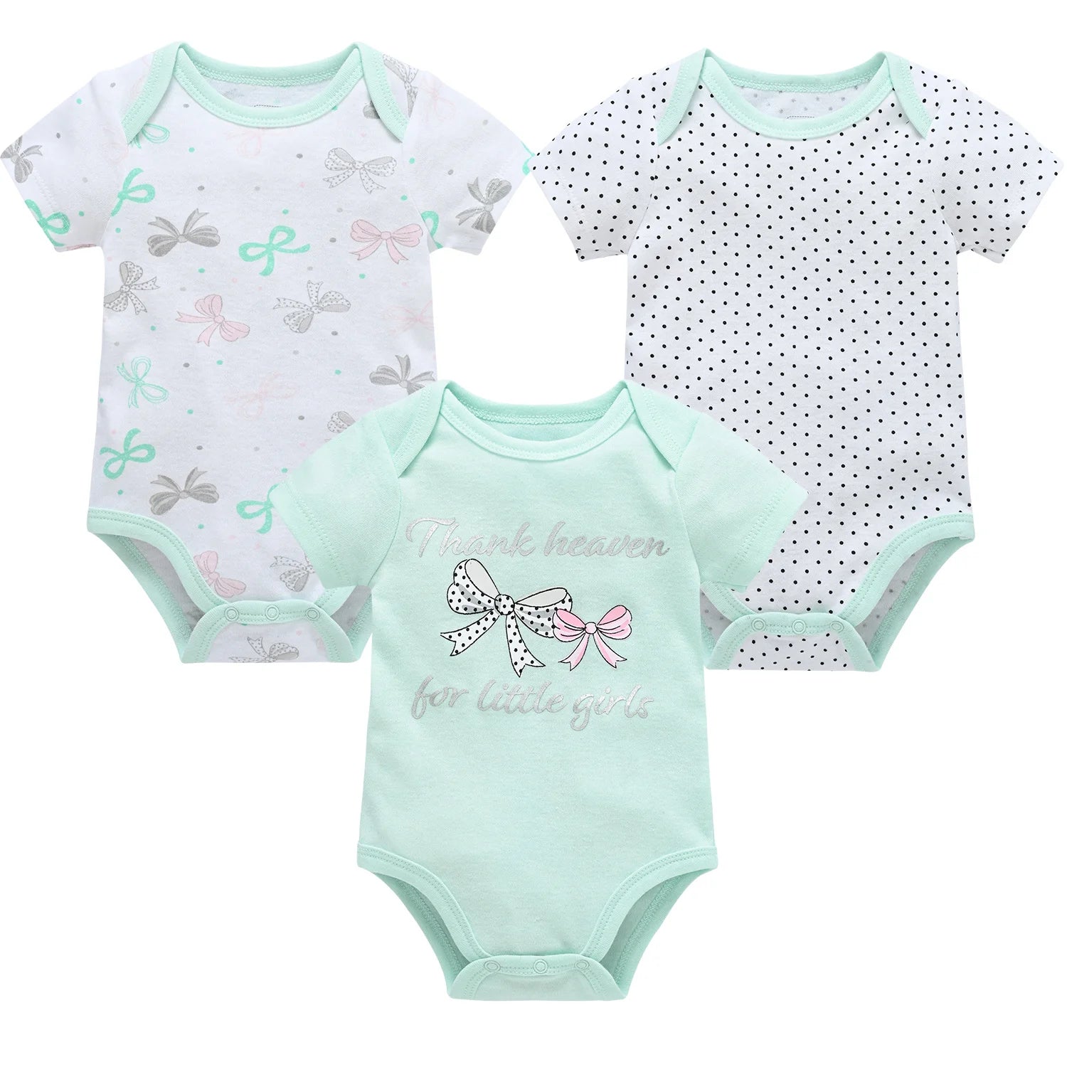 3PCS/Lot Newborn Baby Cartoon Printed Summer Romper