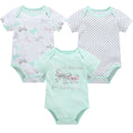 3PCS/Lot Newborn Baby Cartoon Printed Summer Romper