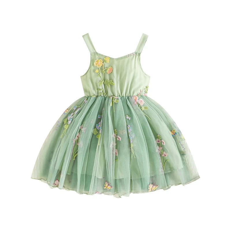 Floral Embroidery Baby Girls' Tulle Princess Dresses