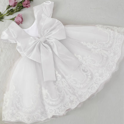 Girls Embroidery Bow Design Princess Dresses