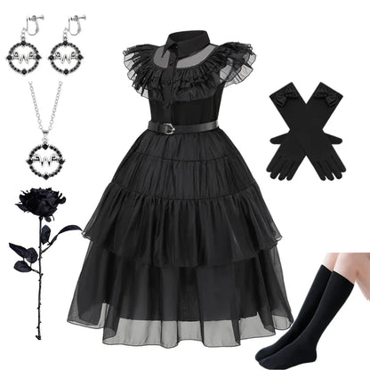 Wednesday Addams Kids Easter Halloween Party Costumes