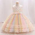 Little Girls Colorful Embroidered Sequin Evening Dresses childrensterritory