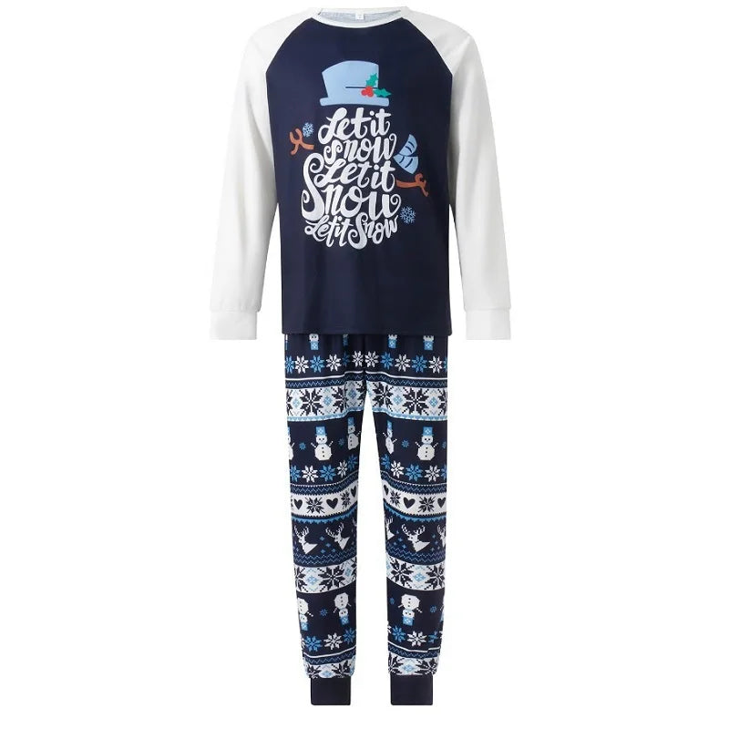 Snowflake Snowman Print Family Matching Christmas Pajamas