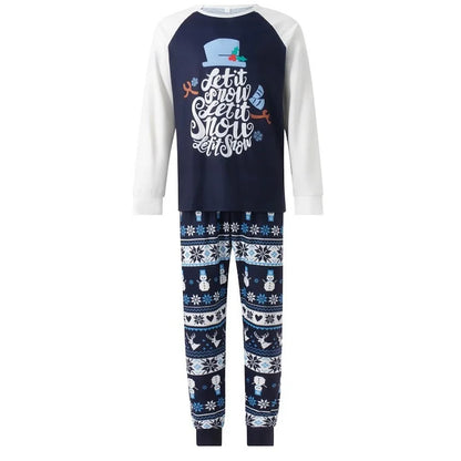 Snowflake Snowman Print Family Matching Christmas Pajamas