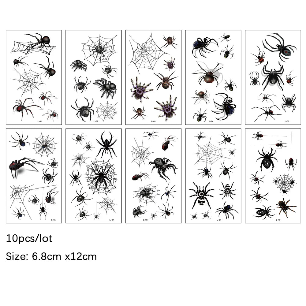 Cute Funny 10Pcs Luminous Halloween Tattoo Stickers childrensterritory