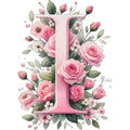 Self-Adhesive Pink Flower Letter Art Wall Decals childrensterritory