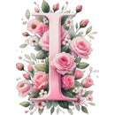 Self-Adhesive Pink Flower Letter Art Wall Decals childrensterritory
