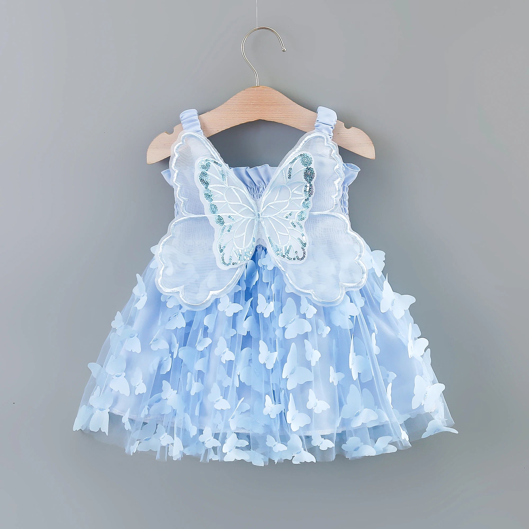 Infant Girls' Princess Summer Dress With Large Butterfly Wings