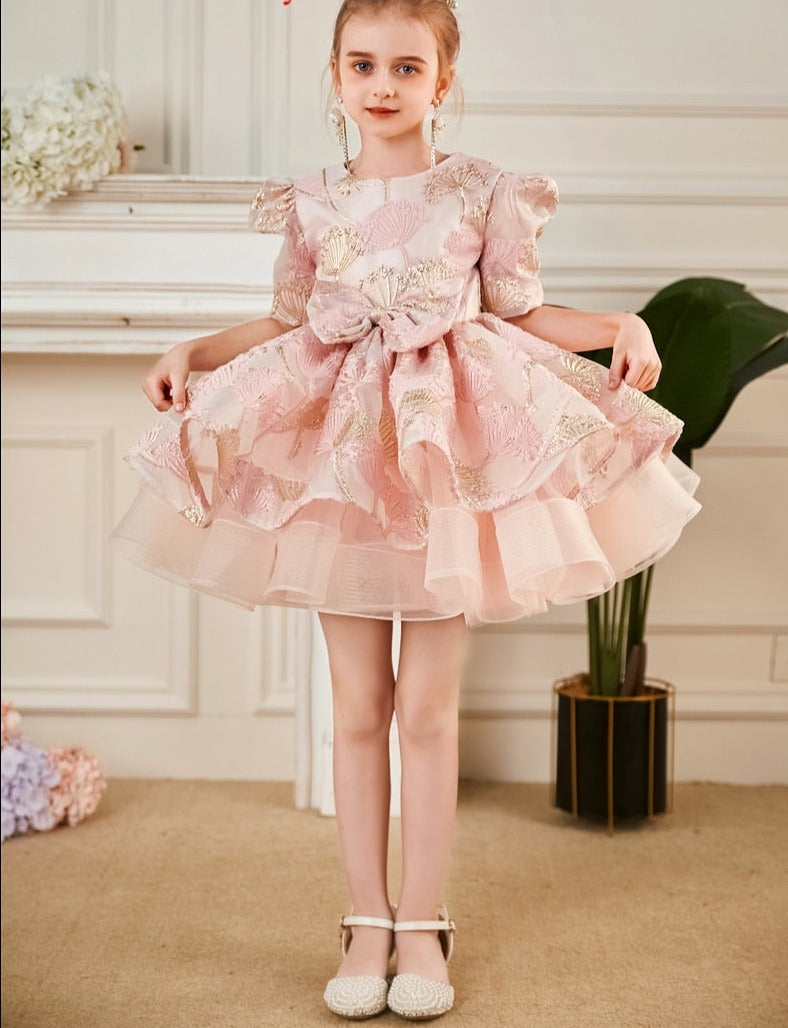 Elegant Embroidery Little Girl Lush Birthday Party Dresses childrensterritory