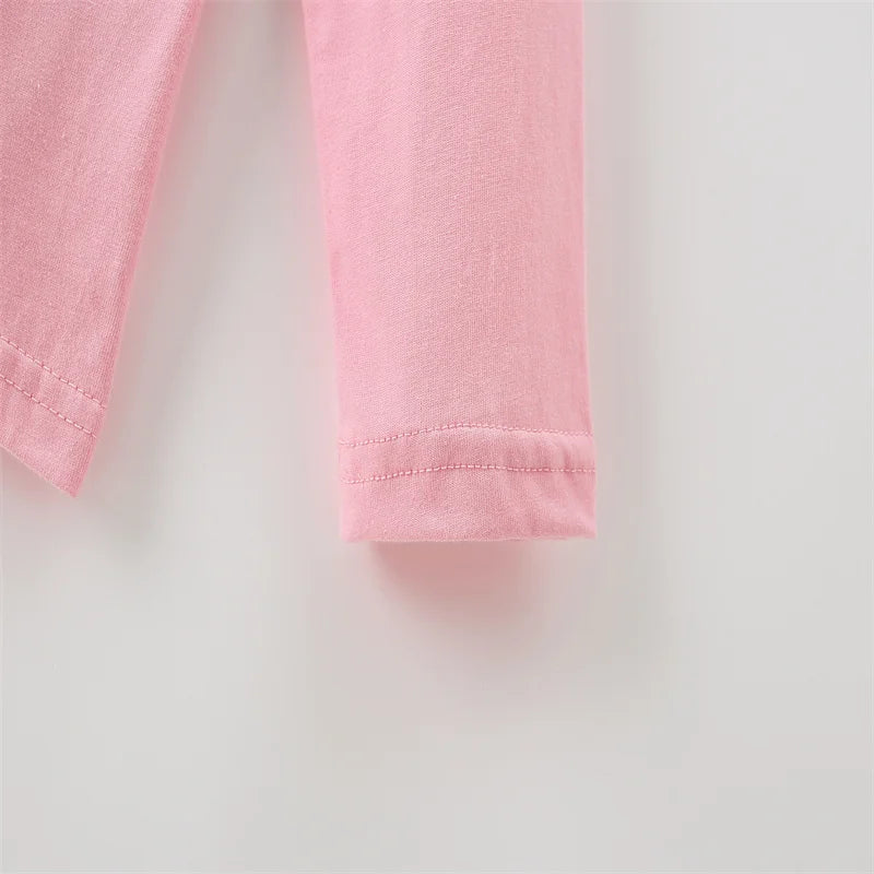 Bunny Applique Design Long Sleeve Girls T Shirts