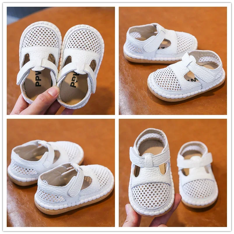 Anti-collision Baby Girls Boys Soft Bottom Leather Shoes