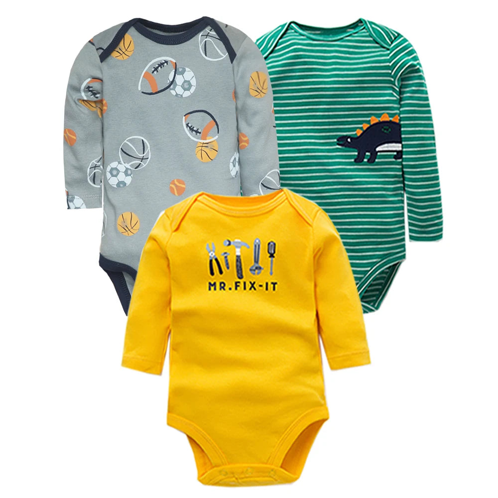 Baby Cartoon Printed Long Sleeve Cotton Jumpsuit