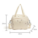 Flower and Bear Embroidery Design Baby Diaper Handbag