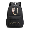 Canvas High School Backpack with Custom Letter Name