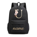 Canvas High School Backpack with Custom Letter Name