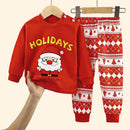 Kids' Long-Sleeved Christmas Print Clothing Set childrensterritory