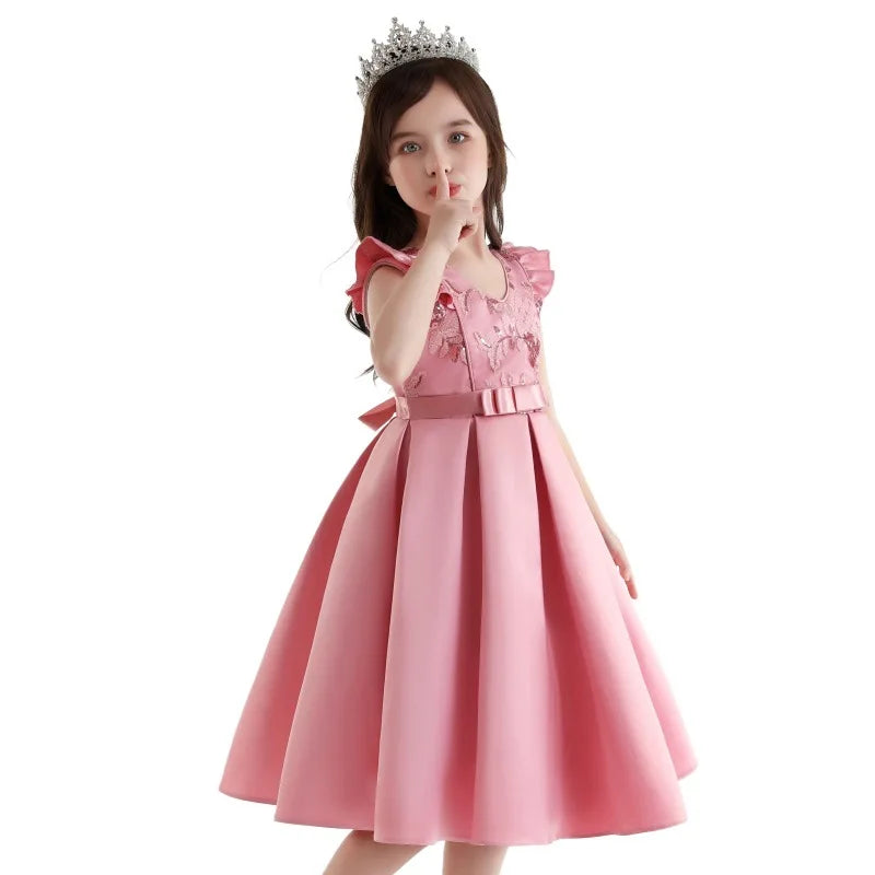 Beading Flower Design Wedding Party Tutu Dresses for Girls childrensterritory