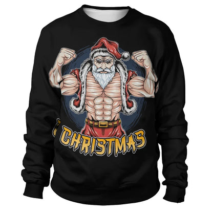 Funny Santa Claus Printed Sweatshirts For Men childrensterritory