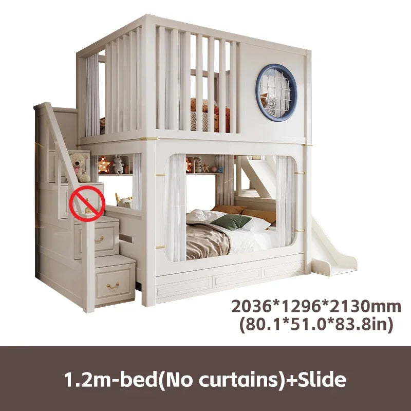 Solid Wooden Multifunctional Kids Bunk Beds with Ladder childrensterritory