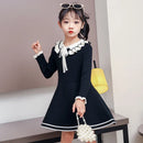 Kids Girls Pleated Knitted Warm Sweater Dresses childrensterritory