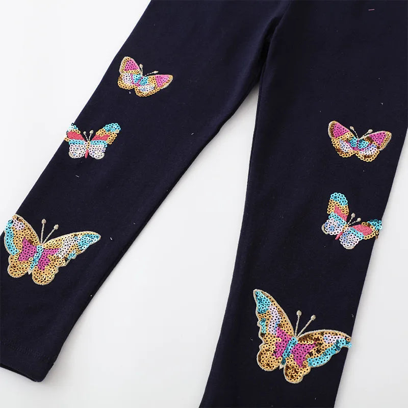 Animal Butterfly Sequin Straight Leggings for Girls childrensterritory