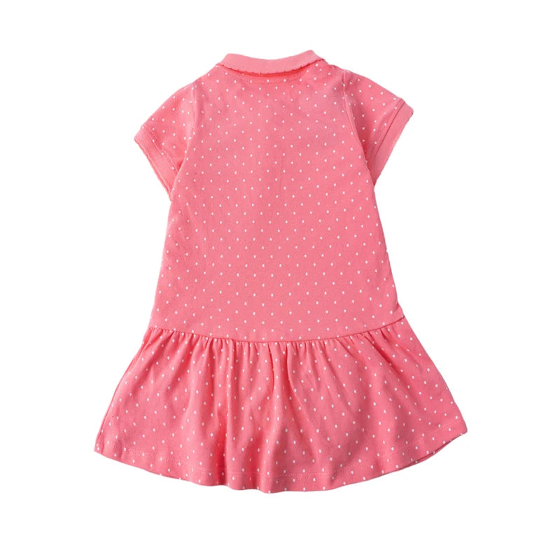 Kids Girls Printed Causal Cotton Polo Dresses for Summer childrensterritory