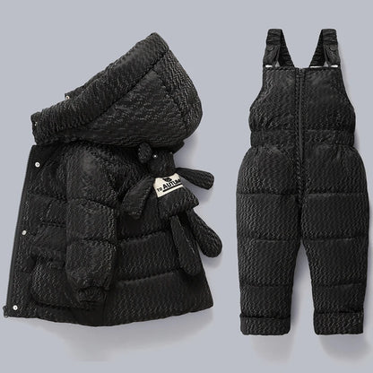 Little Boys Girls Thick Warm Down Jacket Jumpsuit Clothing Set childrensterritory