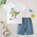 Kids Boys 2Pcs Dinosaur Print T-Shirt and Shorts Set for Summer