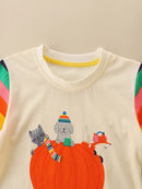 Kids Boys Cartoon Pumpkin Design Cotton T-shirt childrensterritory