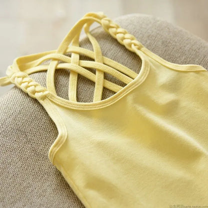 Kids Girls Cotton Camisole Knitted Tank Tops childrensterritory