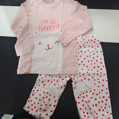 Long-Sleeved Cartoon Print Autumn Kids Clothing Set