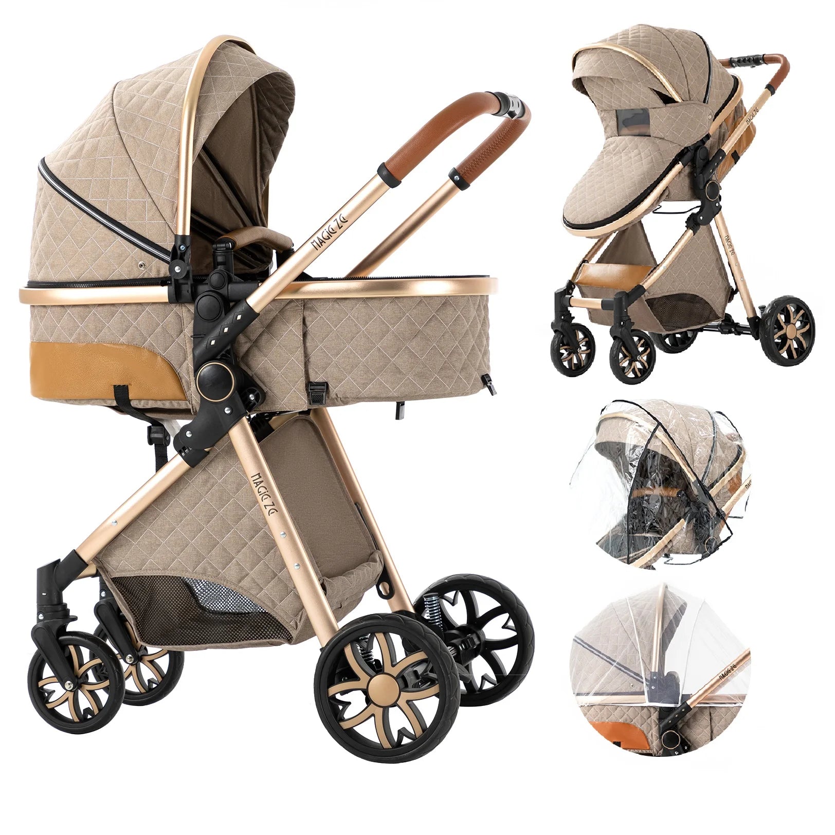 Luxury 2-in-1 Foldable High Landscape Baby Stroller