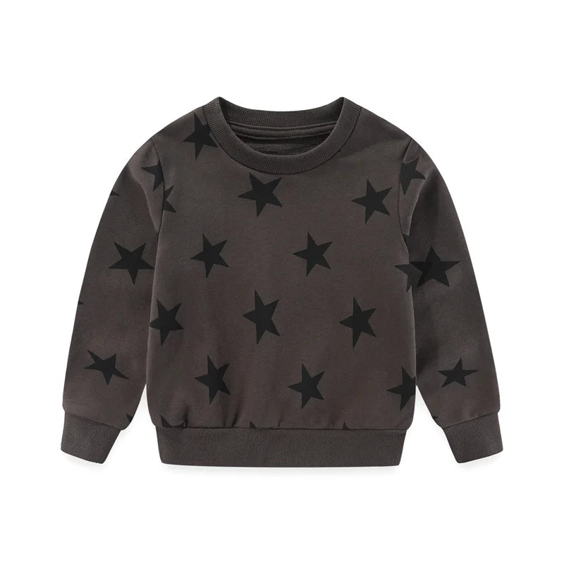 Cartoon Vehicle Design Kids Boys Cotton Sweatshirts