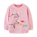 Cartoon Animal Design Little Girls Cotton Sweatshirts for Winter childrensterritory