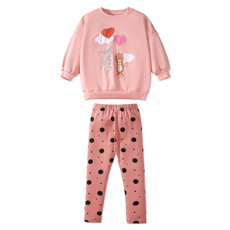 Girls Mouse Cartoon Print Casual Clothing Sets childrensterritory
