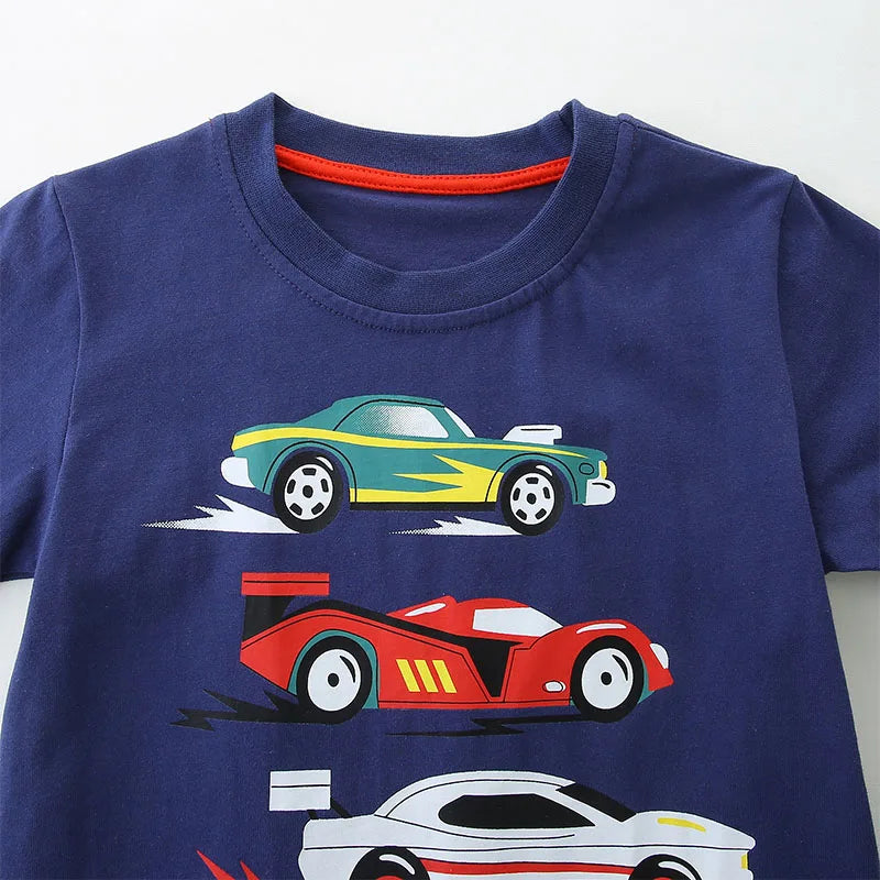 Kids Boys Cartoon Vehicles Cars Print Summer T Shirts childrensterritory