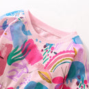 Rainbow Print Round Neck Soft Dresses For Girls childrensterritory