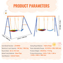 Outdoor Swing Set with 1 Saucer Swing Seat for Kids childrensterritory