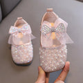 Single Pearl Shallow Kids Girls Bowknot Shoes