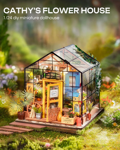 Miniature Wooden DIY House with Furniture Toys