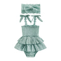 Baby Girl Hollow-Out Sling Bodysuits with Headband Set childrensterritory