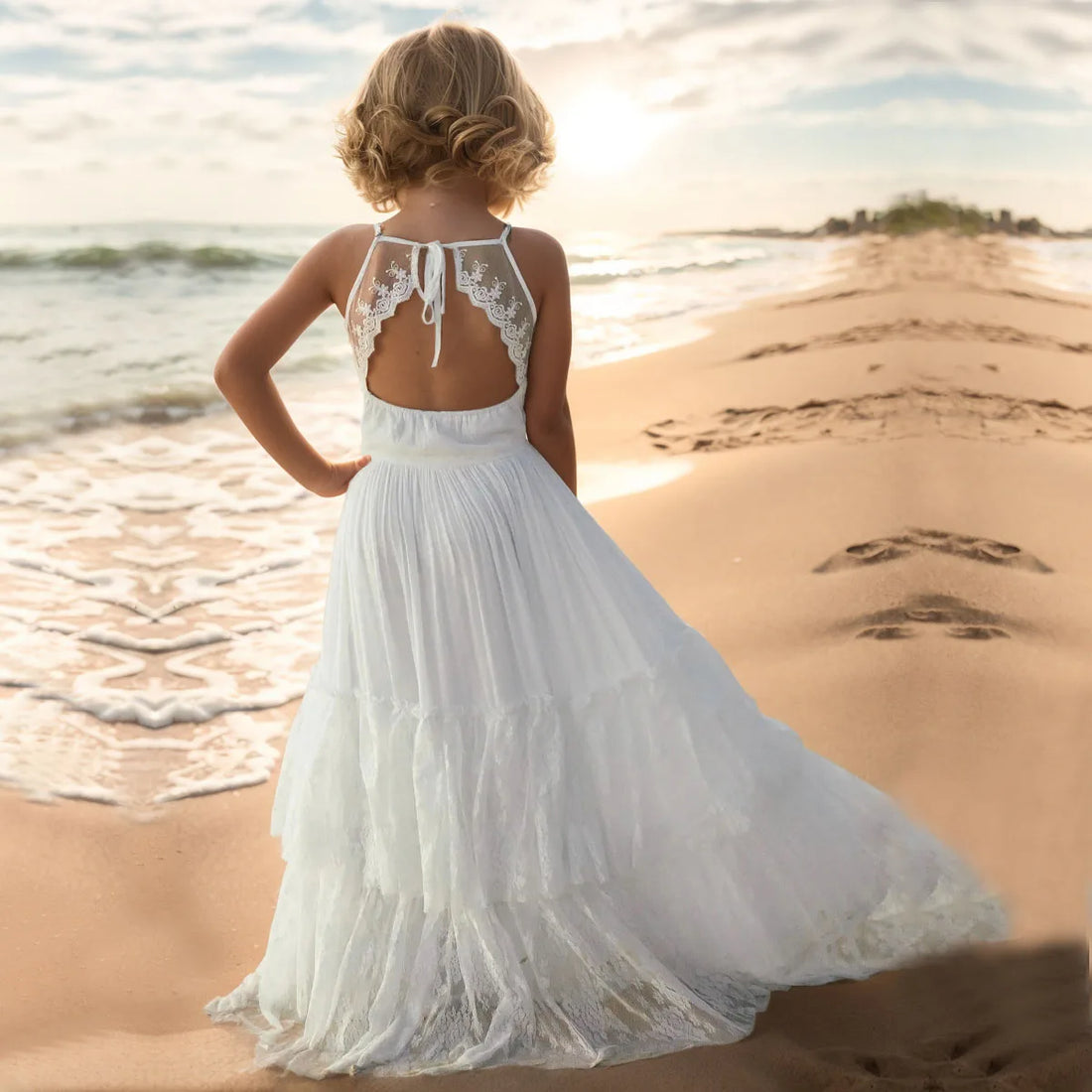 Girls Sleeveless Long Princess Dresses childrensterritory