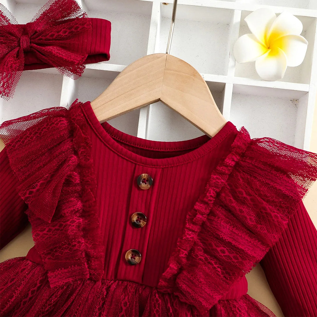 Baby Girls’ Winter Outfits with Delicate Lace Design childrensterritory