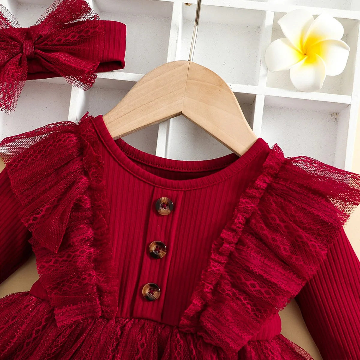 Baby Girls’ Winter Outfits with Delicate Lace Design childrensterritory