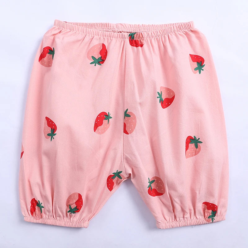 2PCS Cute Cartoon Print Baby Top + Shorts Home Wear Sets