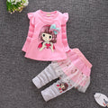 Baby Girls Cute Cartoon Print Sweatshirts + Pants Tracksuit Sets childrensterritory