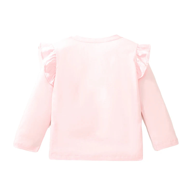 Kids Girls Cartoon Ballet Girls Print Cotton Top childrensterritory